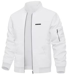 ... Chaqueta bomber ligera para hombre, tela transpirable, cierre frontal con cremallera, perfecta para viajes casuales en capas y ropa de fin de semana - Product Image 1