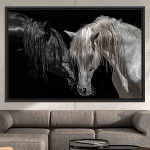 Elegant Black and White Farmhouse <b>Canvas</b> Print - Flat Modern Decor,BLACK <b>FRAMED</b> <b>CANVAS</b> - Product Image 1