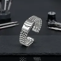 Bracelet de montre intelligent unisexe de luxe GD041 en acier inoxydable avec boucle en acier inoxydable, bracelet de montre souple et réglable, pièces de montre