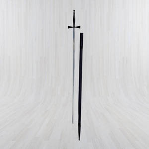 Étui pour épée de chevalier templier maçonnique, haute qualité, fabrication OEM 2026, garde en laiton, revêtement en poudre noire, manche en acier damas - Product Image 1