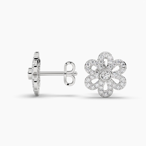 Boucles d'oreilles en diamant de laboratoire taillé rond de 0.42 ct en gros faites à la main en or 14K et 18K bijoux les plus demandés - Product Image 2