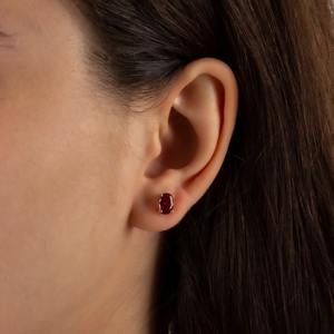 ต่างหูเงินแท้ 925 ชุบทอง ประดับพลอยโกเมน สไตล์โบฮีเมียน งานแฮนด์เมด ของขวัญสำหรับงานปาร์ตี้ - Product Image 4