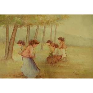 Peinture sur toile, art mural, peinture à l'huile française MAbctilli, prête à accrocher, pour décoration murale de la maison, 50 x 70 AbcAbcp-207 - Product Image 1