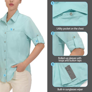 Camisas de trabajo de manga larga para mujer personalizadas OEM ODM con impresión de bordado Blusas de oficina corporativa Proveedor comercial - Product Image 3