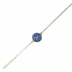 Bracelet en argent sterling 925 avec perle d'eau douce bleue, motif de fleur blanche en diamant, plaqué rhodium, or rose, style religieux - Product Image 1