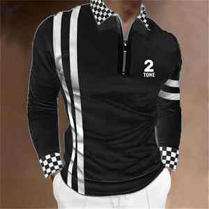 2025 hombres nueva raya manga larga Polo camisa hombres Casual estilo Simple Polo camisas primavera blusa básica camisetas ropa para hombres - Product Image 6