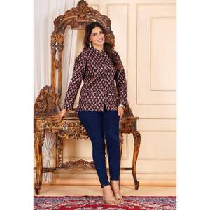 Chaqueta de algodón de invierno acolchada hecha a mano para mujer 2025, manga completa, estampado Floral Reversible, bordado, bolsillos dobles, otoño - Product Image 3