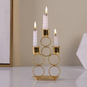 ที่วางเทียนโลหะแบบทำด้วยมือที่วางตรงกลางเหมาะสำหรับห้องโยคะพื้นที่ทำสมาธิและการตกแต่งภายในบ้านทางวัฒนธรรม - Product Image 1