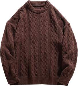 Pull en maille décontracté pour homme W9592Y Knzhee Industry, anti-rides, anti-bouloches, respirant, fin, 100% coton, ample, hiver - Product Image 6