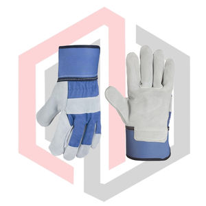 Guantes de Trabajo de Cuero y Lona, Azules, de Cuero Dividido, Cómodos, para Exteriores, Protección para las Manos, Transpirables, MH EXPORT IMPORT - Product Image 4