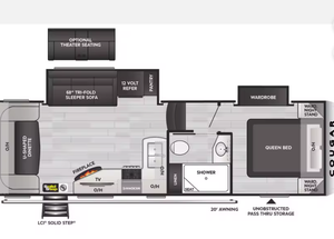 2025 2024 2026 Keystones Cougar 24R-D-S Rvs Camper Motorhomes Remorque de voyage - Product Image 3