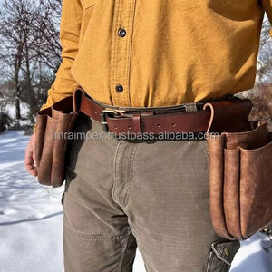 Ceinture en nylon durable en cuir véritable fabriquée à la main 6x pochettes extérieures à fort grossissement grands accessoires de chasse robustes - Product Image 2