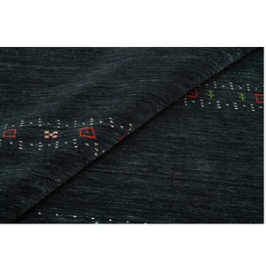 Alfombra Gabbeh de Lana Negra Hecha a Mano con Diseño Tribal para Sala de Estar, Dormitorio, Decoración Moderna y Minimalista para el Hogar - Product Image 1