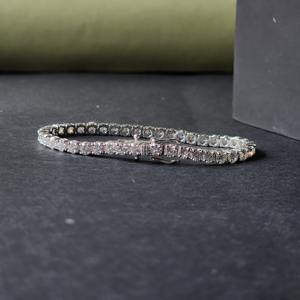 สร้อยข้อมือเทนนิสทำจากเพชรตัดกลมทำจากเงินสเตอริง925ดีไซน์เส้นเดี่ยวเป็นของขวัญที่สมบูรณ์แบบสำหรับทุกโอกาส - Product Image 2