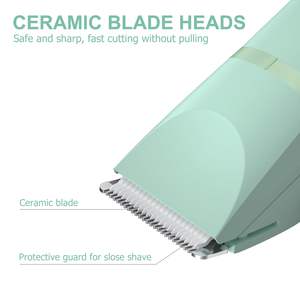 Recortadora de vello corporal eléctrica con carga USB para mujer, cabezales de cuchillas de cerámica reemplazables, recortadora de bikini, afeitadora facial, base de carga USB - Product Image 5