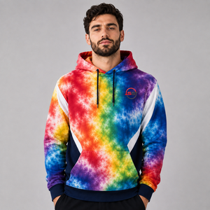 Sudadera con Capucha Tie Dye de Alta Calidad para Hombre, con Logotipo Personalizado, de Felpa Suave de Algodón, Estilo Casual Urbano - Product Image 1