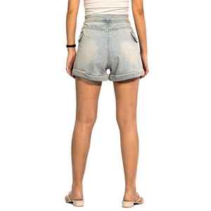 Pantalones cortos de mezclilla holgados de cintura alta para mujer informales holgados de moda europea y americana - Product Image 5