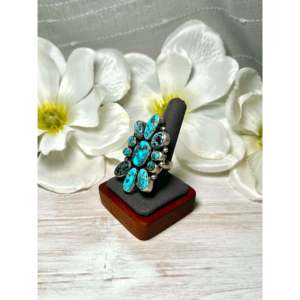 Bague Statement Ella Peters en Turquoise Égyptienne et Argent Sterling, Monture Bezel, Taille 9.5, Pour un usage quotidien - Product Image 3