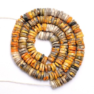 Natural <b>Bumble</b> <b>Bee</b> Jasper Smooth Heishi Tyre shape Beads 4-5mm Loose Gemstone Beads For Jewelry Making At Manufacturer Price 16" - Product Image 3