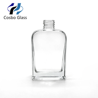 Flacon de parfum carré vide de 100 ml sans flamme, diffuseur transparent en verre avec bouchon à vis, diffuseur de roseaux d'intérieur