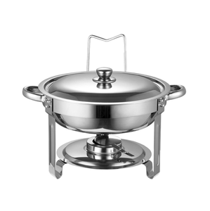 Estufa de <span class=keywords><strong>buffet</strong></span> pequeña y redonda de acero inoxidable con catering térmico para comida caliente Calefacción con alcohol en hoteles y restaurantes - Product Image 4