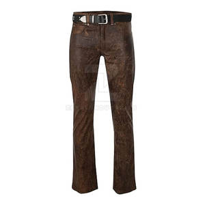 Pantalons en cuir pour hommes, fabriqués au Pakistan, meilleur prix, dernier design 2025, haute qualité, respirant, léger, décontracté, foncé, plat - Product Image 1