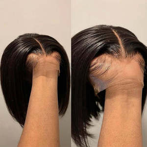 Peluca de cabello humano transparente de 8-14 pulgadas, peluca de cabello humano virgen vietnamita con cierre de 4x4, corte Bob corto, venta al por mayor - Product Image 4