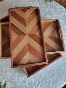 Bandeja de desayuno de bambú hecha a mano con asas Plato de servicio decorativo de madera para comer para Ramadán y Diwali - Product Image 5