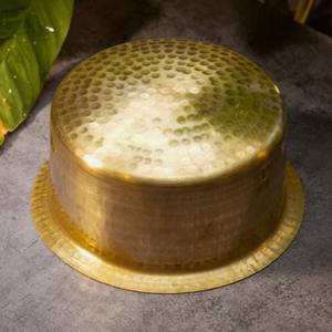 Patila indien en laiton martelé avec couvercle Bhaguna pot à lait 3 litres/0.79 gallons vente chaude casseroles en laiton Patila,Pot,Bhagona,Tope - Product Image 4