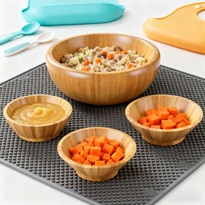 ชุดชามสลัดไม้ไผ่ขัดเงาสไตล์คลาสสิกธรรมชาติ น้ำหนักเบา เป็นมิตรกับสิ่งแวดล้อม เหมาะสำหรับงานปาร์ตี้ - Product Image 4