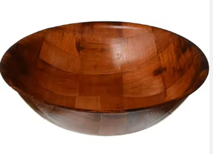 Ustensiles de cuisine ronds en bois de designer Bol de service à salade en bois Fabricant de bol de service à salade décoratif - Product Image 3