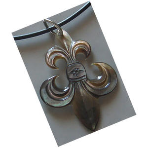 Collar con Estilo de Tallado de Concha, Joyería de Concha, Collar de Perlas Negras con Estilo de Tallado - Product Image 2