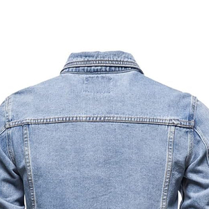 Veste pour homme 2025 Veste en jean longue et extensible sur mesure pour hommes Veste en jean pour hommes en coton bleu hiver Denim uni Service OEM - Product Image 4