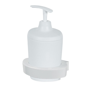 Collezione Spirella Lemon, Dispenser di Sapone Liquido 11x8.5x16, ABS e Polipropilene, Bianco - Product Image 1