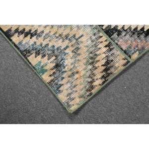 Tapis turc vintage 2,1 x 3,1 pieds, petit tapis, tapis en laine camouflage vert brun - Product Image 5