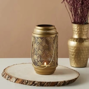 Popular Metal Candle <b>Lanterns</b> in Custom Design Gold Finished for Home and Wedding Tabletop Lights Decoration - Product Image 1
