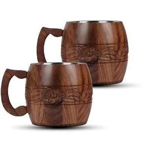 Multi Use Handmade Natural Wooden Drinking Cup Barrel <b>Mug</b> for Beer Tea Coffee - Product Image 3