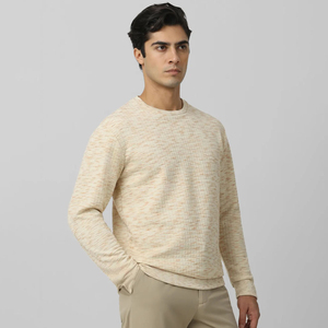 Sweat-shirt sport à col rond noir chaud et confortable coupe régulière 77% coton 23% polyester recyclé solide style décontracté pour l'automne personnalisé - Product Image 2