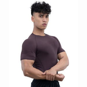 Camiseta deportiva ajustada para entrenamiento para hombre, transpirable, de secado rápido, 100% algodón, manga corta para correr, gimnasio - Product Image 3