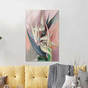 Lienzo Impreso: Impresión Artística Floral Abstracta de Ave del Paraíso, Vidrio Rectangular - Product Image 1