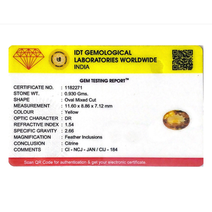 Cristal de Citrino Natural de 4.65 Quilates, Facetado, Gema de Alta Calidad, Corte Ovalado Amarillo Dorado, Tratado Térmicamente, Certificado por IGI - Product Image 4
