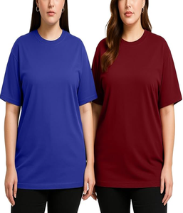 Precio de fábrica 100% algodón transpirable Casual mujeres de gran tamaño de manga corta Camisetas personalizadas de talla grande peso ligero verano calle - Product Image 1