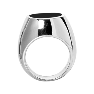 Bague de déclaration pour homme en platine Onyx noir Turquoise Gemme 14.9mm Rectangle motif géométrique VS clarté Bagues fines plaquées rhodium - Product Image 2