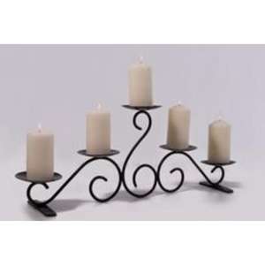 Portavelas decorativo de hierro hecho a mano con un acabado antiguo premium y delicados detalles metálicos - Product Image 1