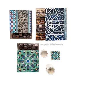 亚克力巧克力盒阿拉伯书法木盖批发礼品储物亚克力木盒印度工艺品调用