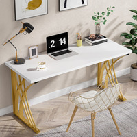 Bureau d'étude moderne en bois blanc doré, prix de gros, table d'ordinateur convertible pour adultes