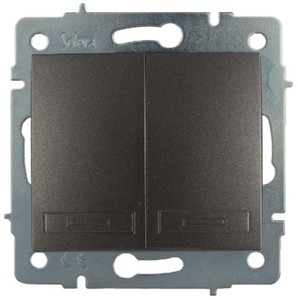 Interruttore a doppio incasso in grafite Serie Europa (Solera ERP12NGQC) - Product Image 1