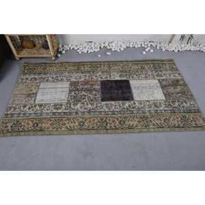 Alfombra de retazos de lana Beige hecha a mano Vintage para área grande 3,4X6,3 pies Rectangular abstracto sala de estar pasillo alfombra de látex - Product Image 3