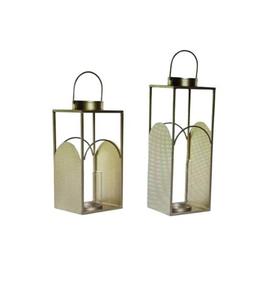 Juego de farolillos colgantes de hierro de alta calidad de 2 piezas con acabado pulido para decoración del hogar farolillos colgantes de Metal - Product Image 1