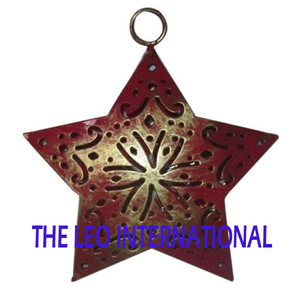 ที่แขวนตกแต่งคริสต์มาสโลหะรูปดาวสีแดงสไตล์แฟนซีงานแฮนด์เมด - Product Image 3